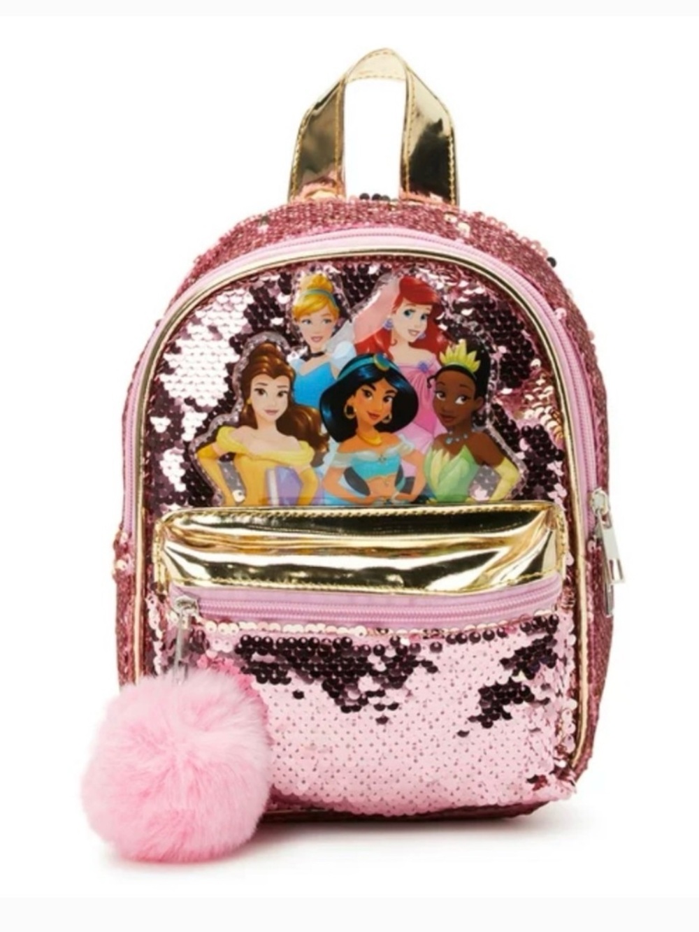 Disney Kids Princess Sequin Mini Backpack EUC